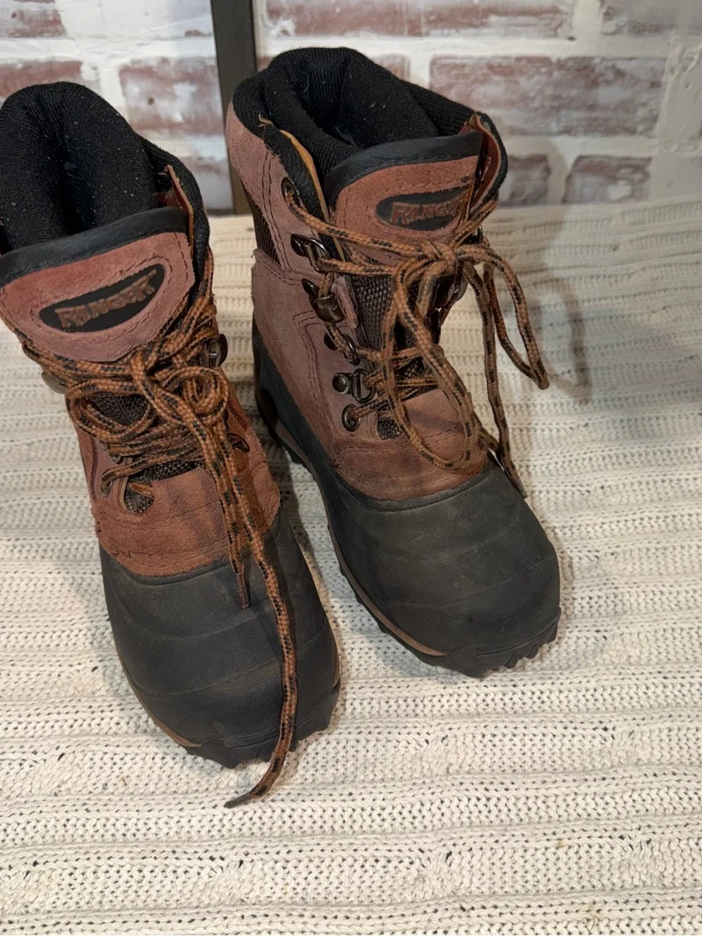 Kids Waterproof Brown Winter Boots with Slip-Resistant Sole